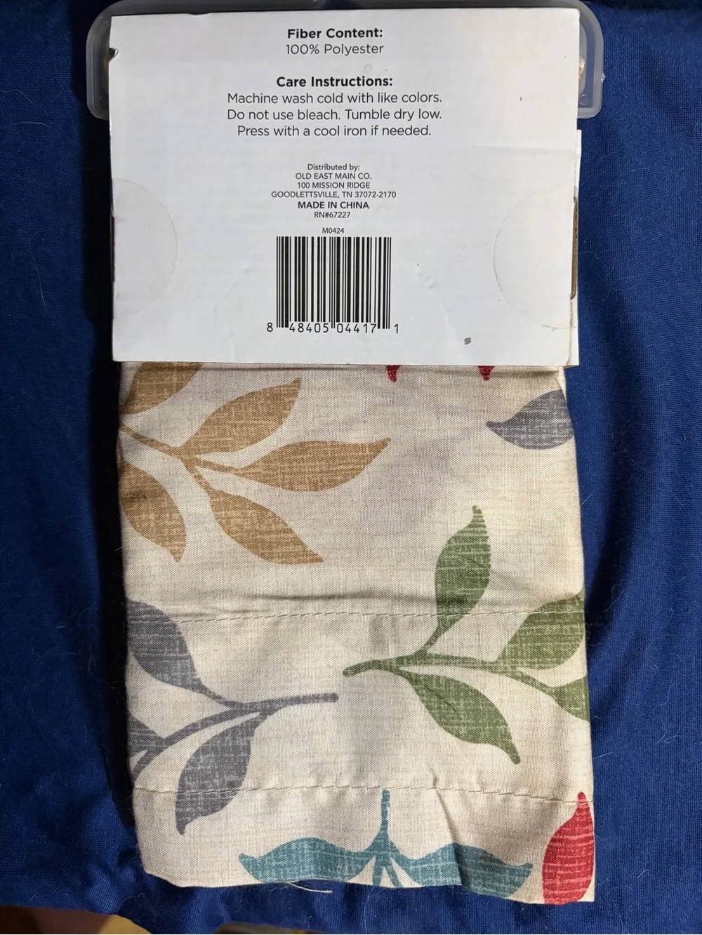 trueliving 3-Piece Tier and Valance Curtain Set in Neutral Multi-Leaf